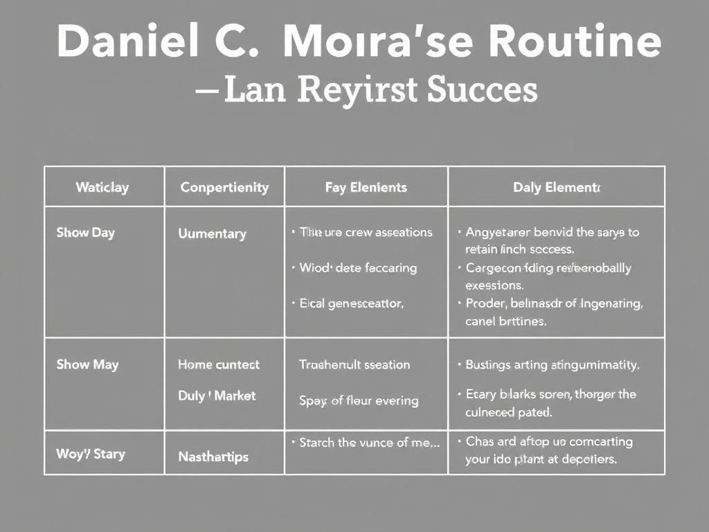     Daniel C. Moura's Daily Routine for Success. Summary Table: Key Elements of Daniel C. Moura’s Daily Routine