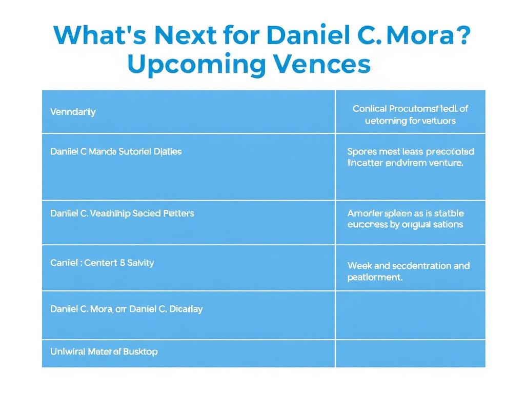     What's Next for Daniel C. Moura? Upcoming Ventures. Table: Summary of Daniel C. Moura’s Upcoming Ventures